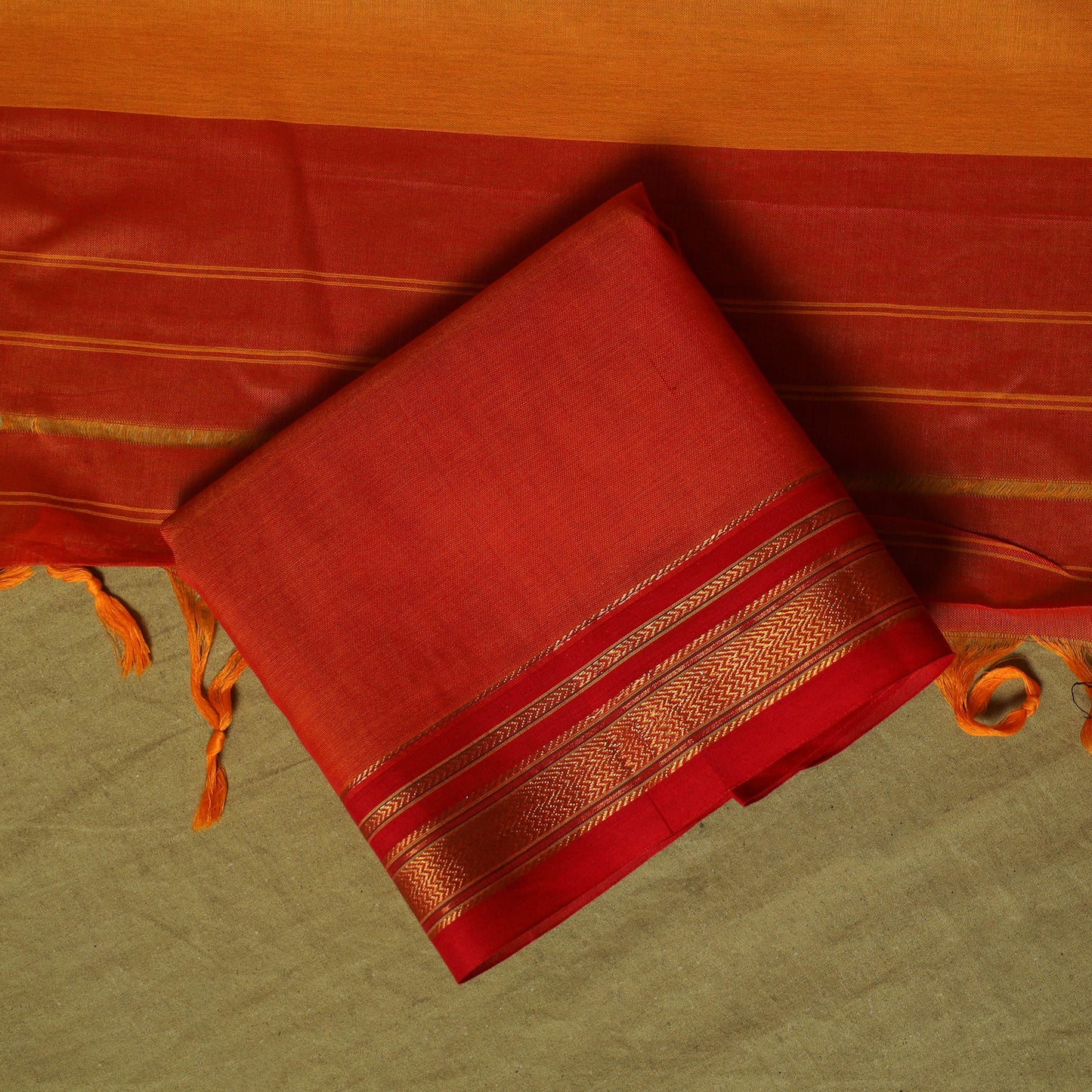Dharwad Cotton 3pc Unstitched Dress Material Suit Set with Woven Zari Border 102