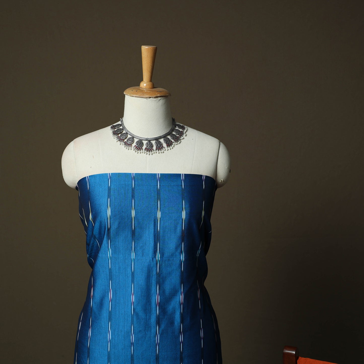Pochampally Ikat Silk Cotton 3pc Unstitched Dress Material Suit Set 02
