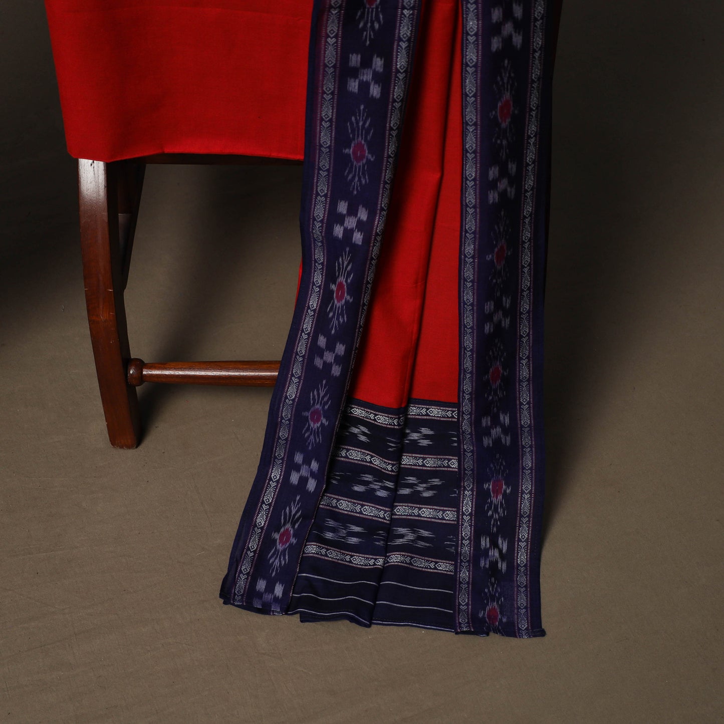 Sambalpuri Ikat Cotton 3pc Unstitched Dress Material Suit Set 02
