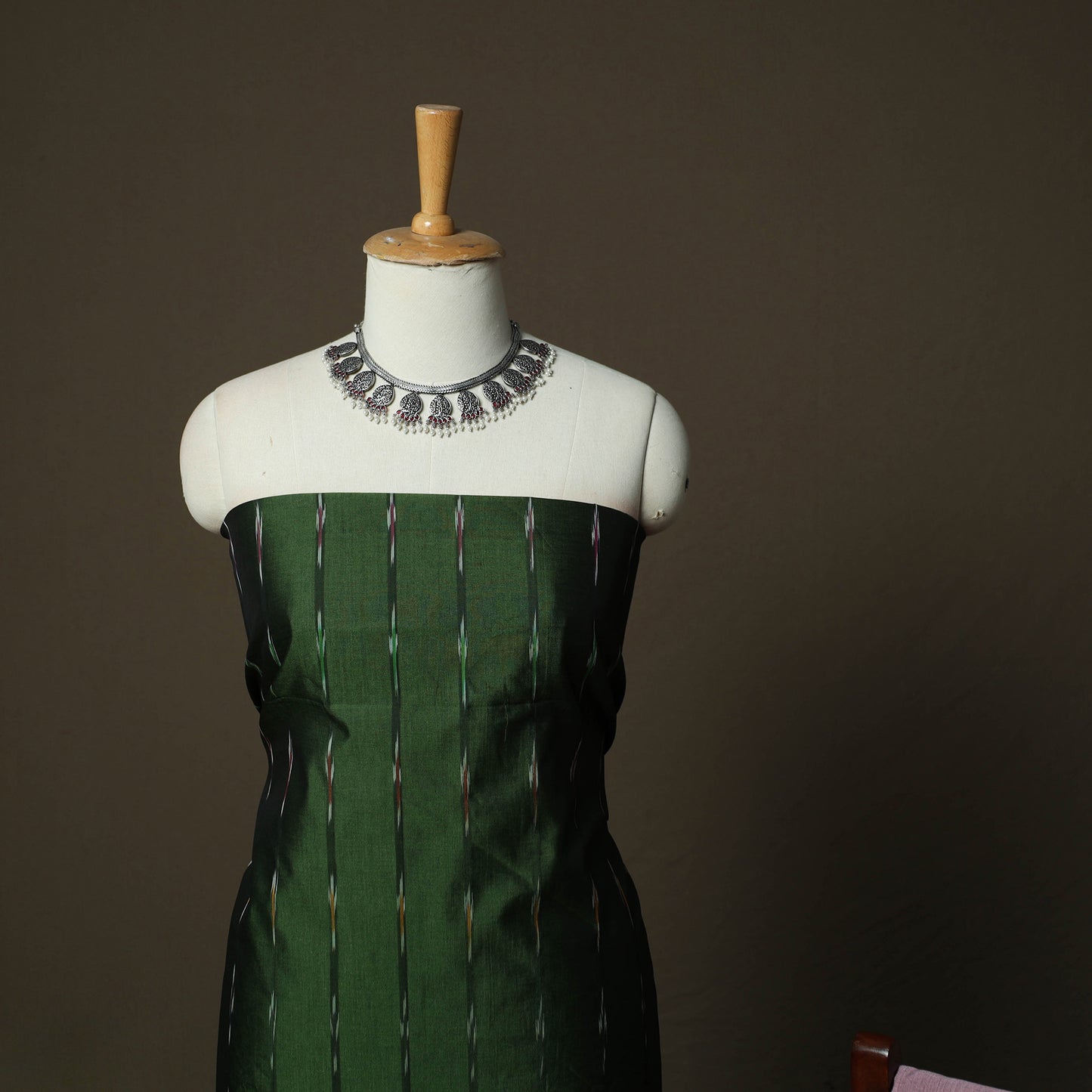 Pochampally Ikat Silk Cotton 3pc Unstitched Dress Material Suit Set 08
