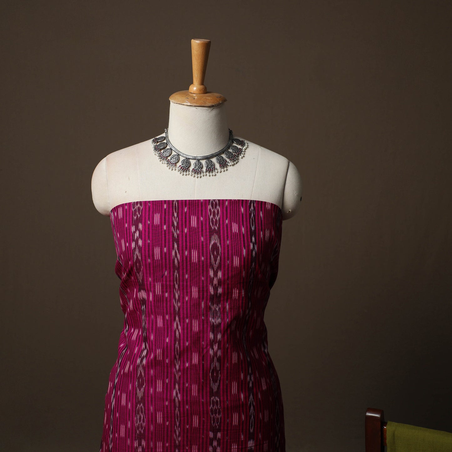 Sambalpuri Ikat Cotton 3pc Unstitched Dress Material Suit Set 05