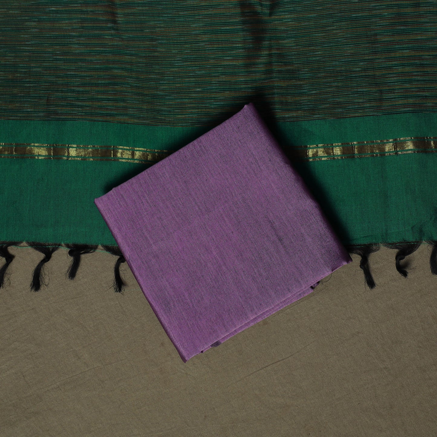 Pochampally Ikat Silk Cotton 3pc Unstitched Dress Material Suit Set 10