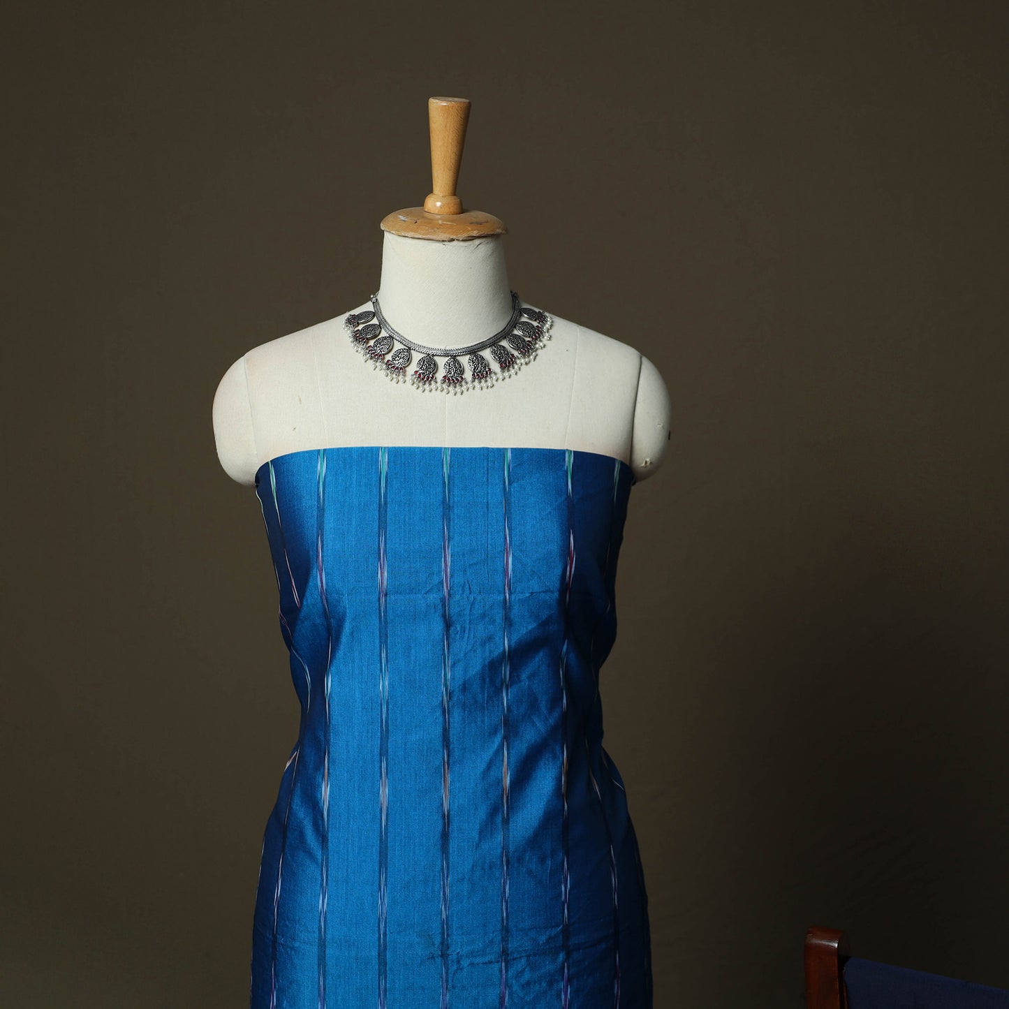 Pochampally Ikat Silk Cotton 3pc Unstitched Dress Material Suit Set 11