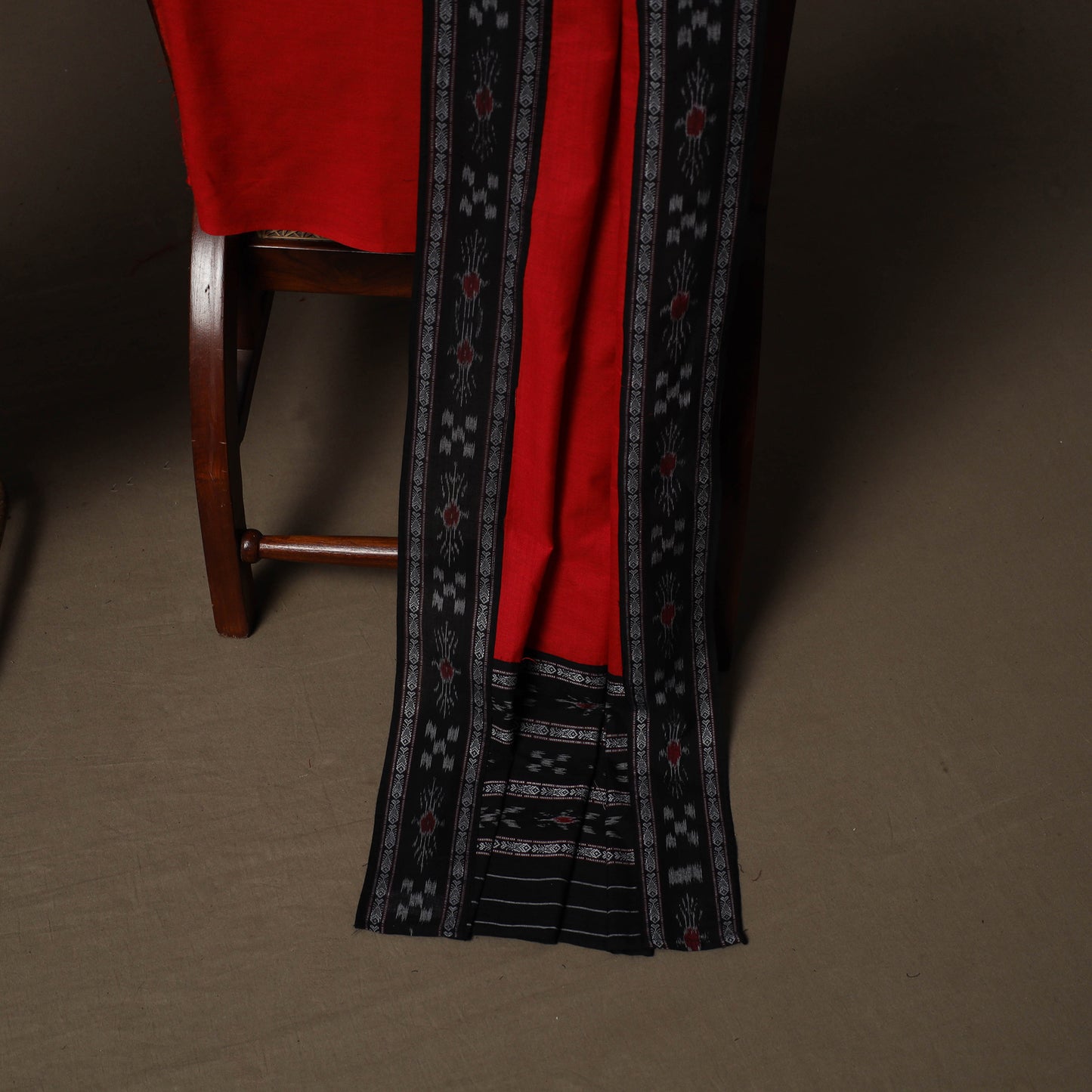 Sambalpuri Ikat Cotton 3pc Unstitched Dress Material Suit Set 08