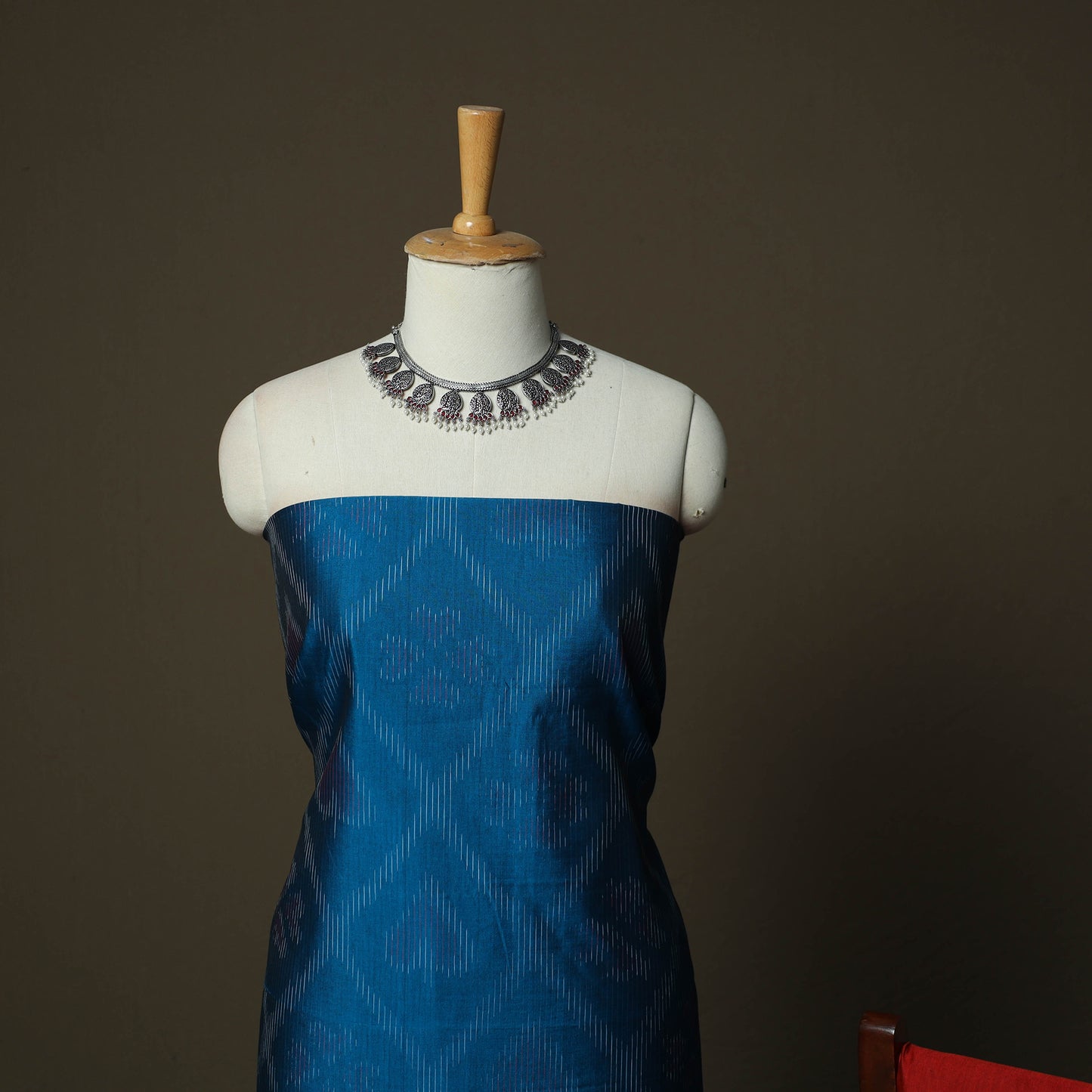Pochampally Ikat Silk Cotton 3pc Unstitched Dress Material Suit Set 16