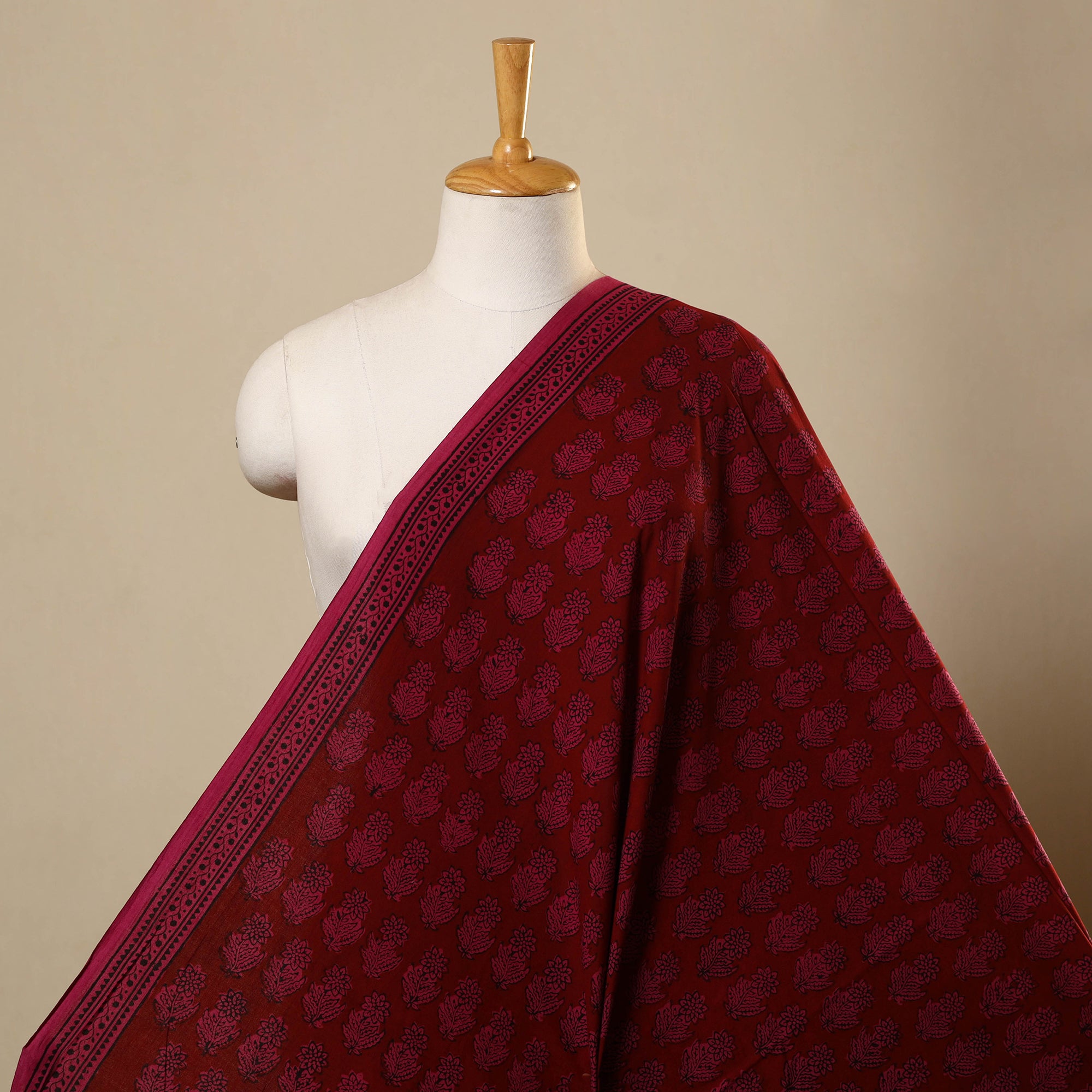 Bagh Hand Block Print Natural Dyed Cotton 3pc Unstitched Dress Material Suit Set 35