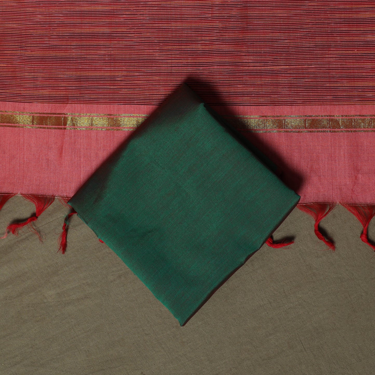 Pochampally Ikat Silk Cotton 3pc Unstitched Dress Material Suit Set 36