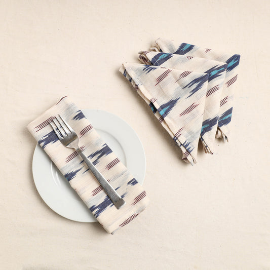 Set of 4 - Pochampally Ikat Weave Cotton Table Napkins (18 x 18 in) 24