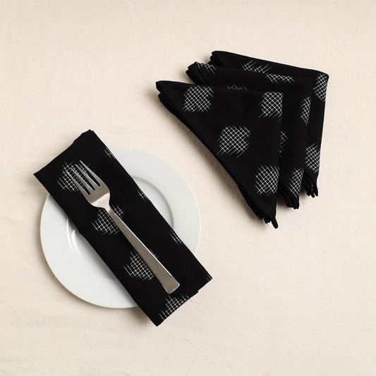 Set of 4 - Pochampally Ikat Weave Cotton Table Napkins (18 x 18 in) 32