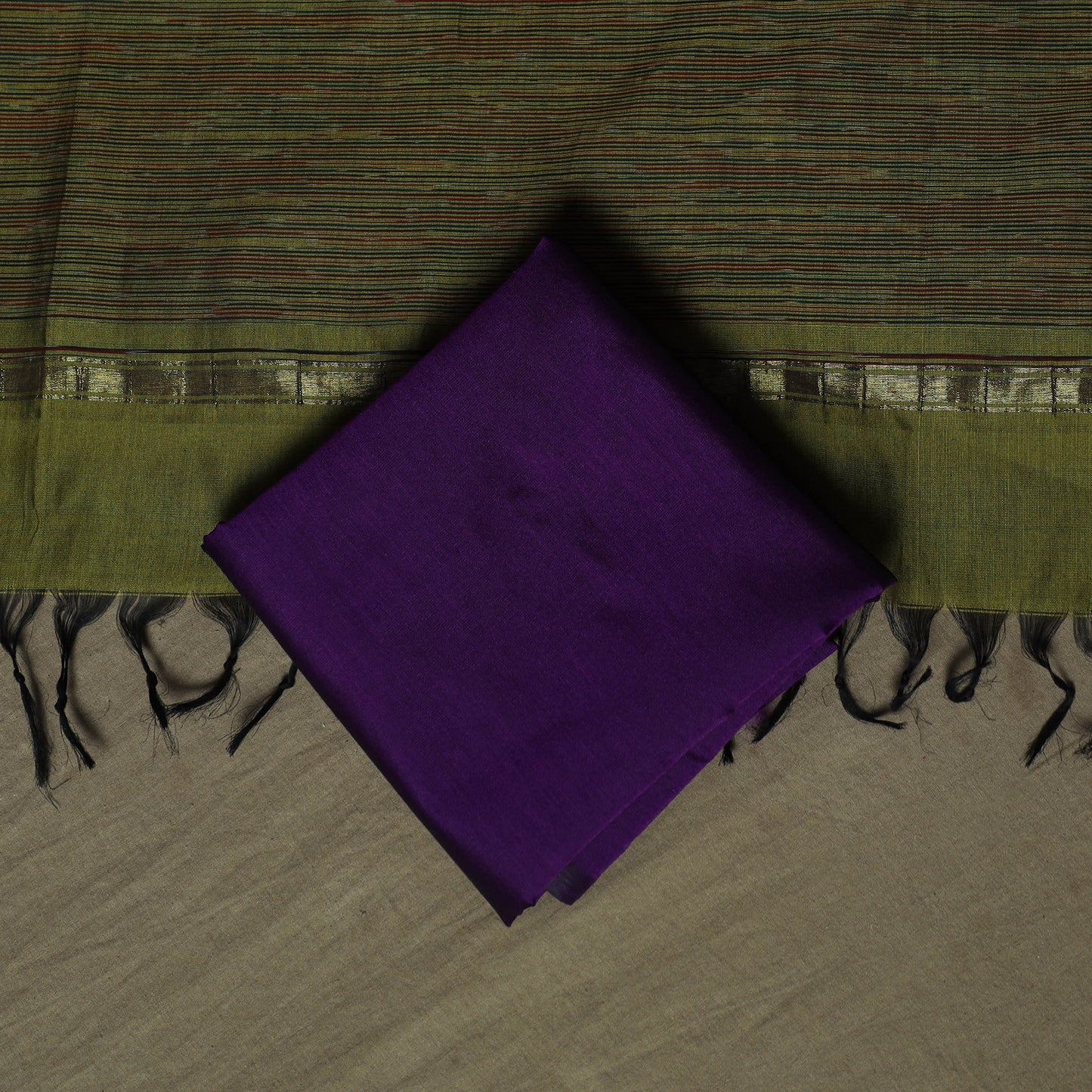 Pochampally Ikat Silk Cotton 3pc Unstitched Dress Material Suit Set 47