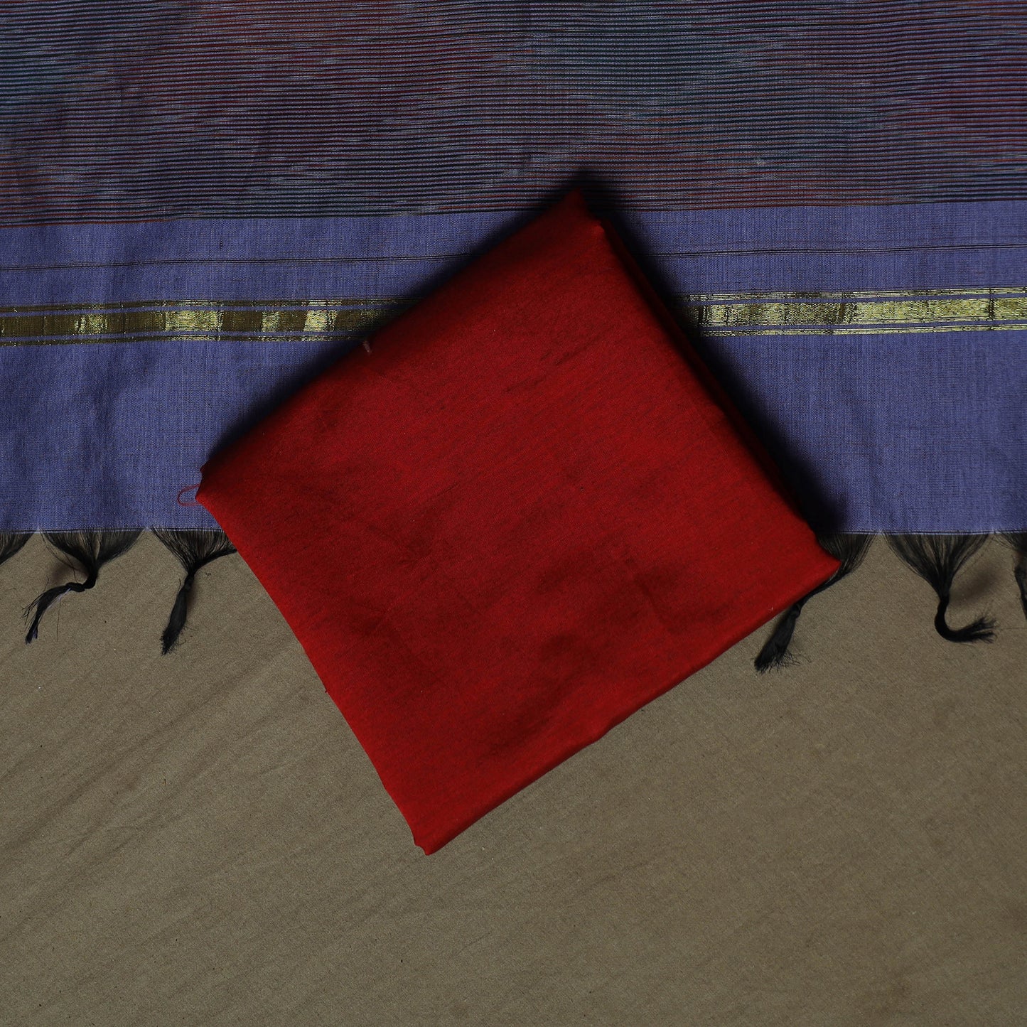 Pochampally Ikat Silk Cotton 3pc Unstitched Dress Material Suit Set 52