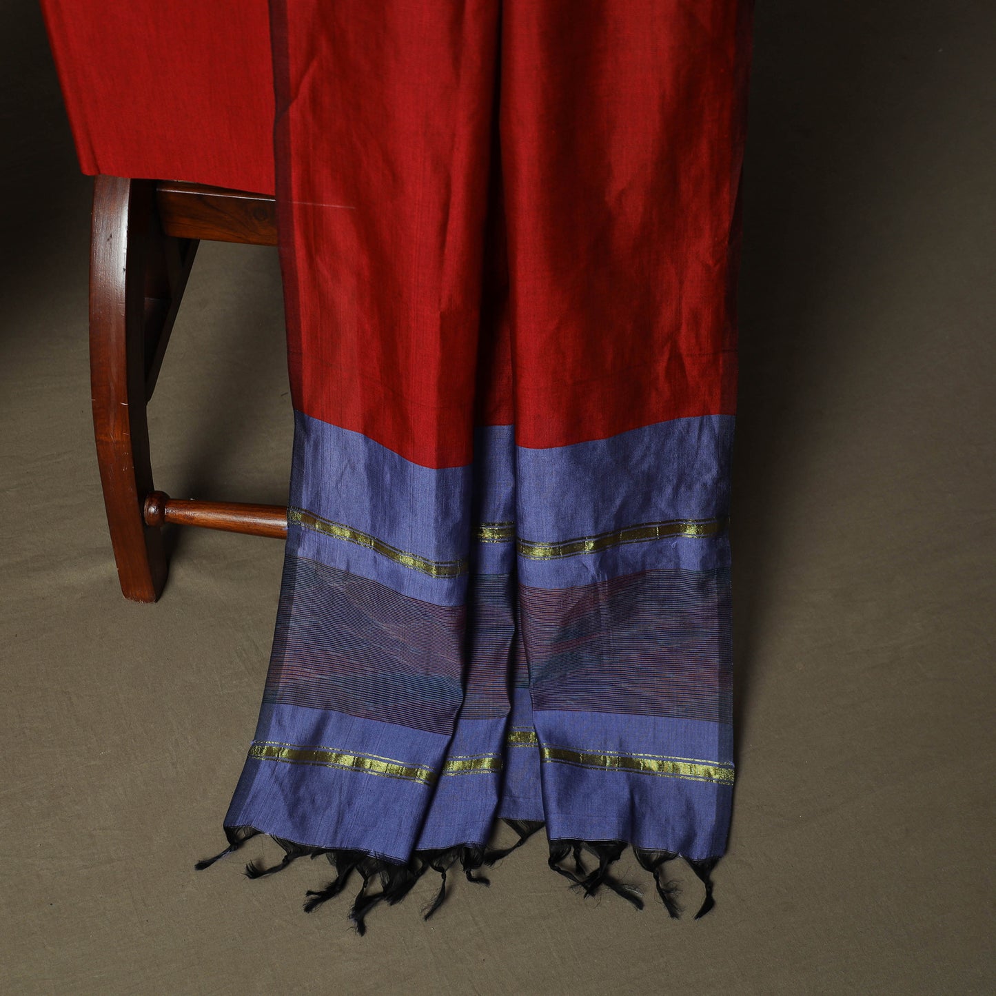 Pochampally Ikat Silk Cotton 3pc Unstitched Dress Material Suit Set 55