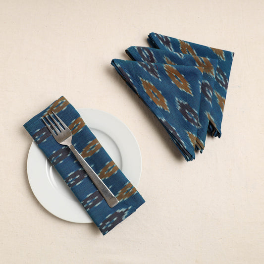 Set of 4 - Pochampally Ikat Weave Cotton Table Napkins (18 x 18 in) 57