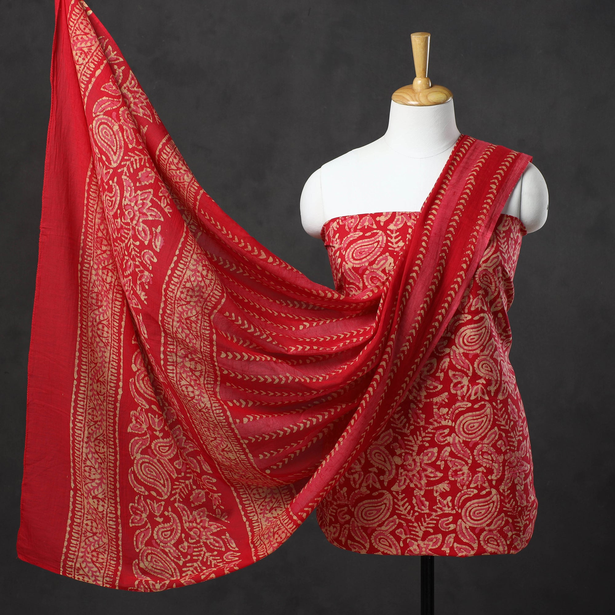 Buy Kutch Print Cotton 3pc Batik Dress Material Online iTokri आई.टोकरी