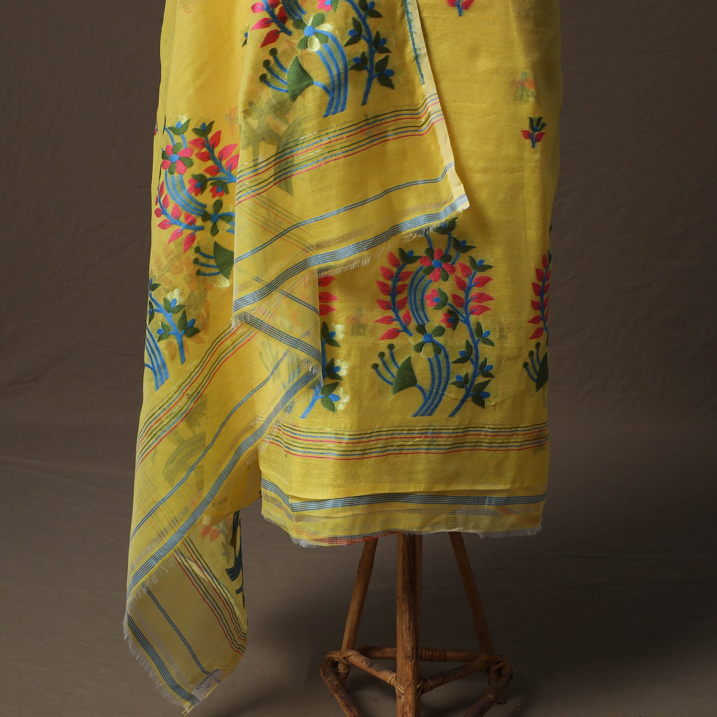 Phulia Jamdani Silk Cotton 2pc Unstitched Dress Material Kurta Set 16