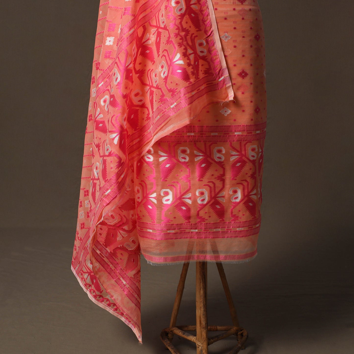 Phulia Jamdani Silk Cotton 2pc Unstitched Dress Material Kurta Set 27