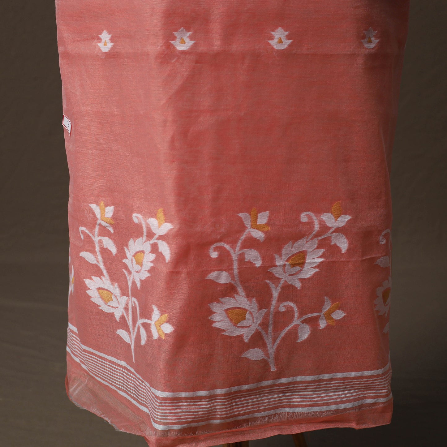 Phulia Jamdani Silk Cotton 2pc Unstitched Dress Material Kurta Set 35