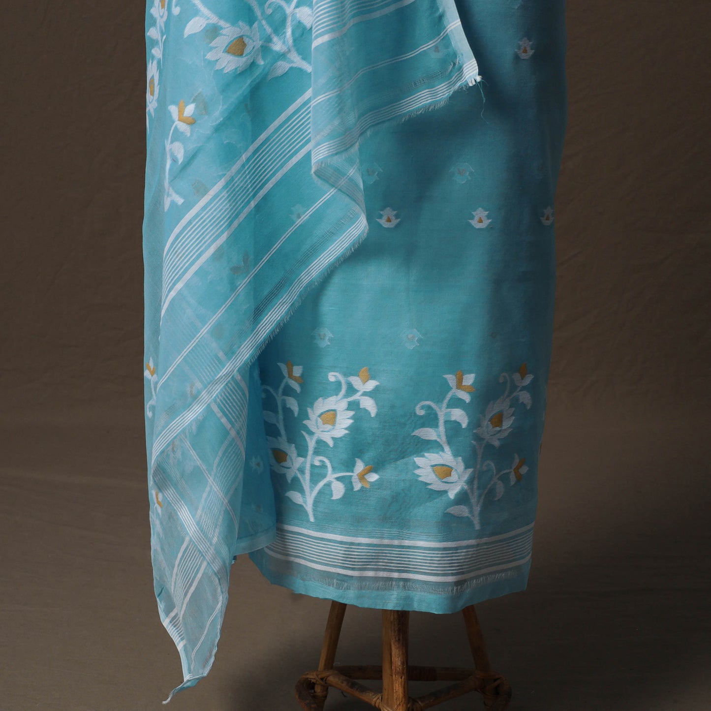 Phulia Jamdani Silk Cotton 2pc Unstitched Dress Material Kurta Set 36