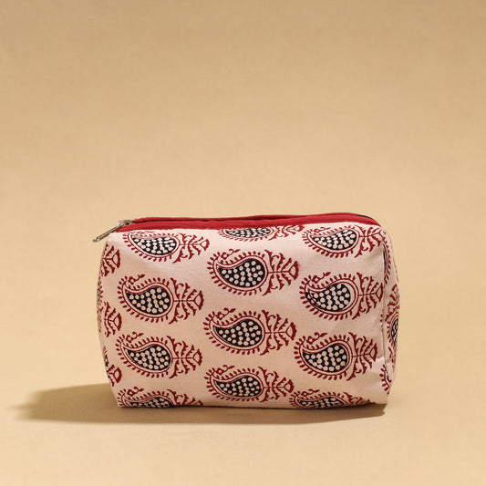 Bagh Block Printed Cotton Toiletry Pouch 09