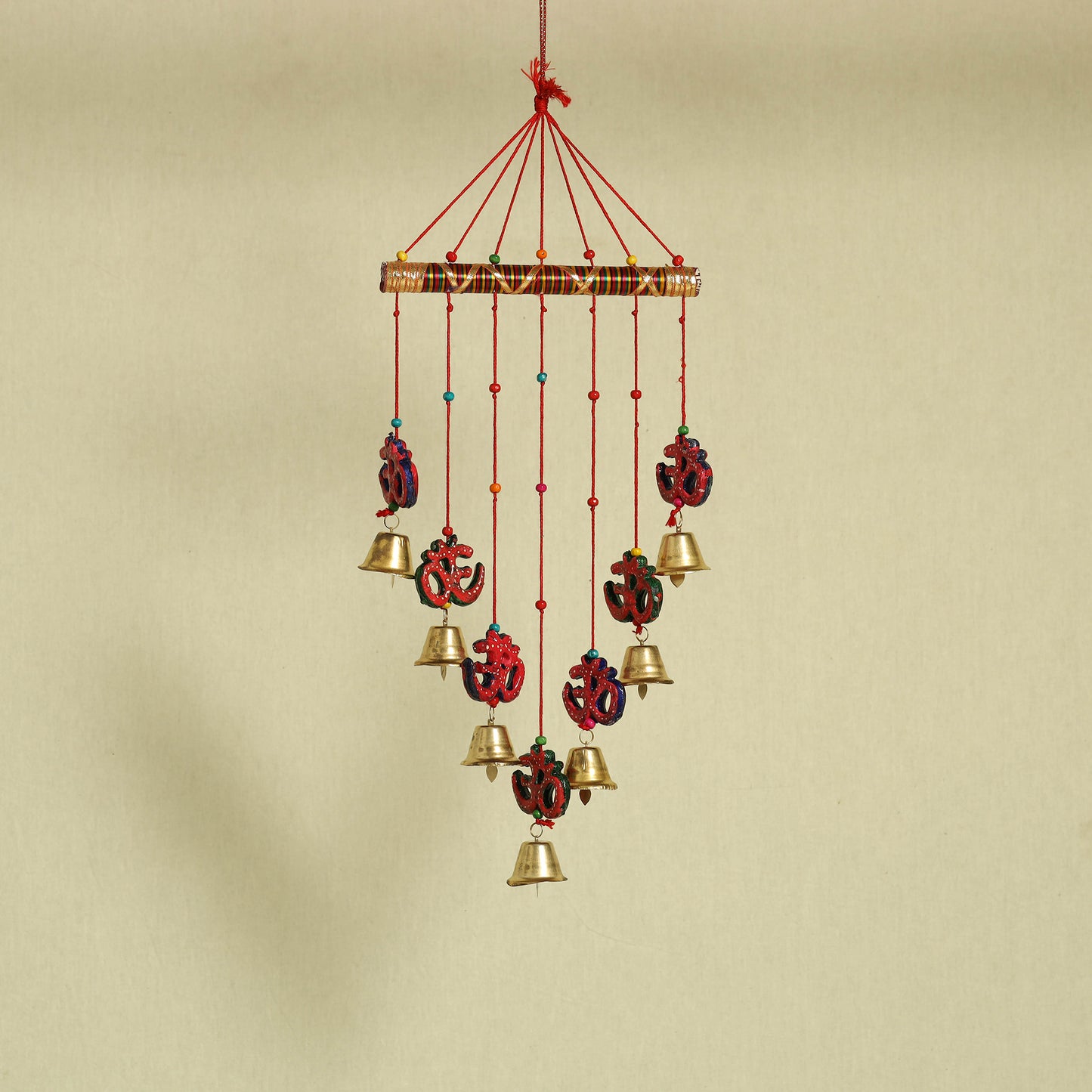 Om - Handpainted Wooden Decorative Bell Hanging