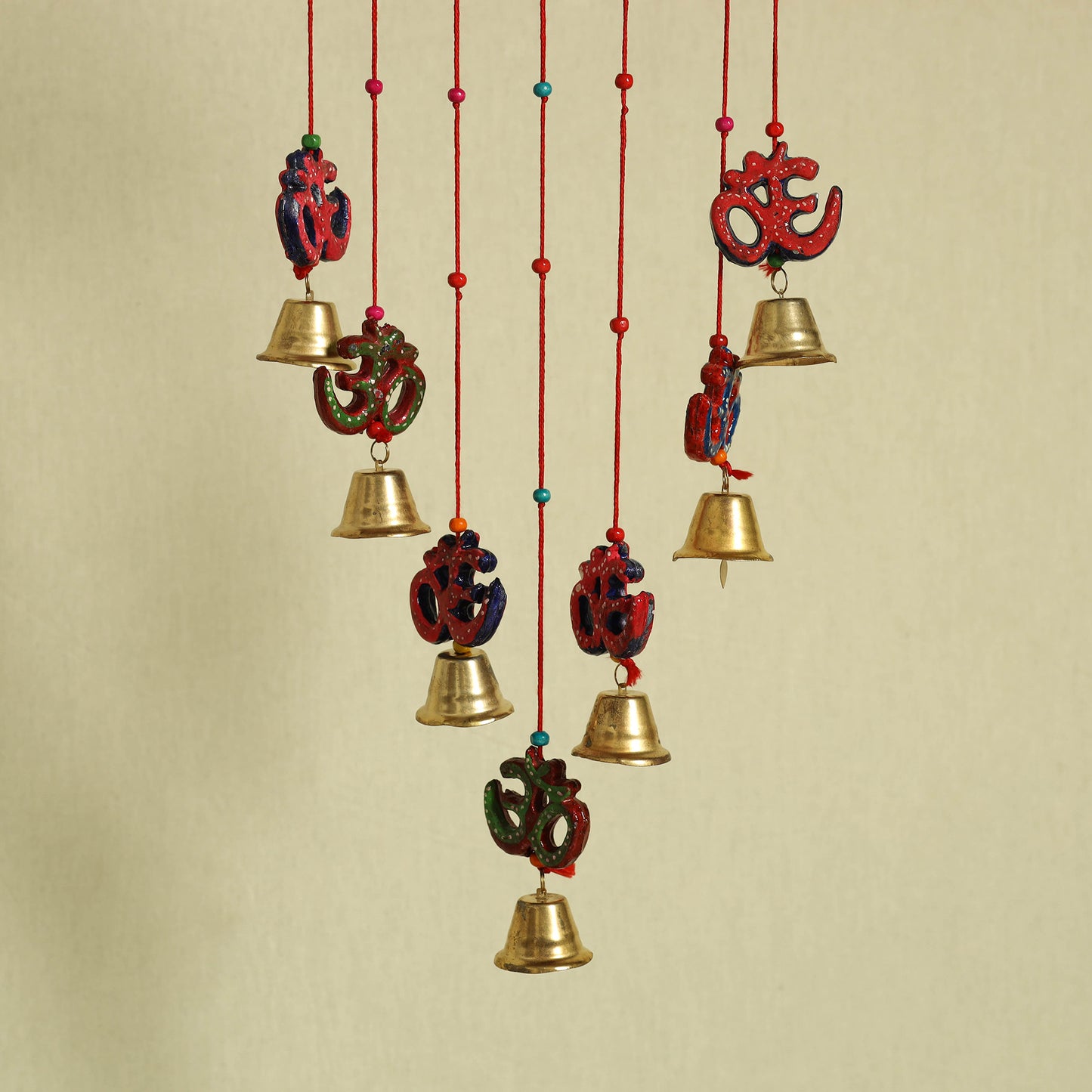 Om - Handpainted Wooden Decorative Bell Hanging