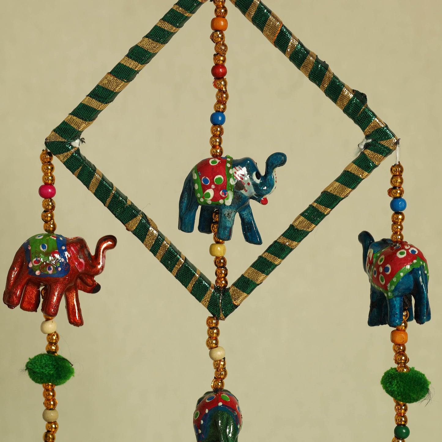 Elephant - Handpainted Wooden Decorative Bell Hanging