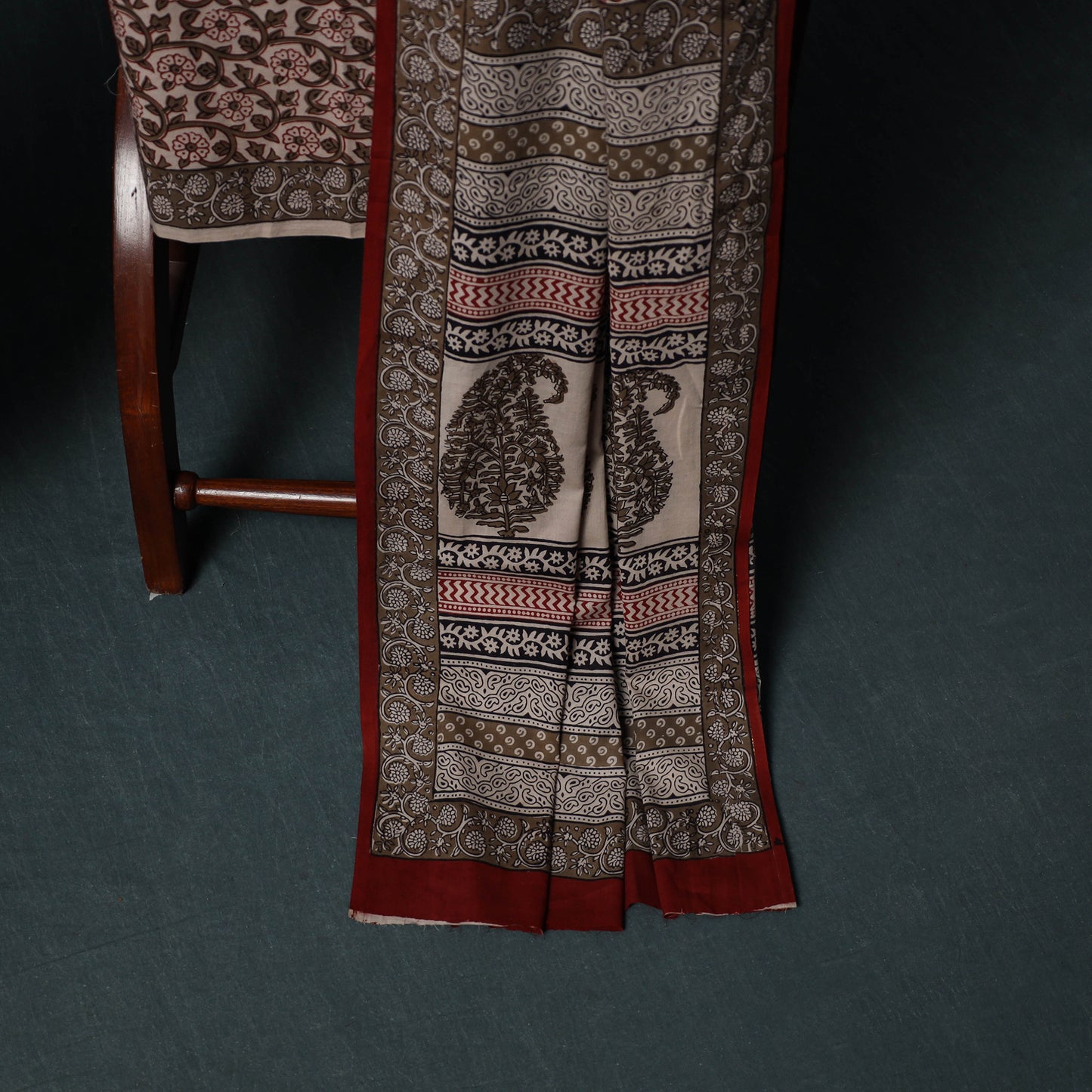 Bagh Hand Block Print Cotton 3pc Unstitched Dress Material Suit Set 05