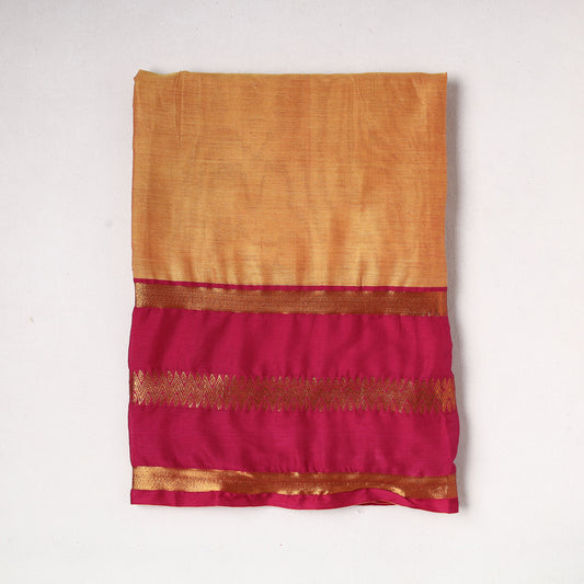 Brown - Kanchipuram Silk Cotton Precut Fabric