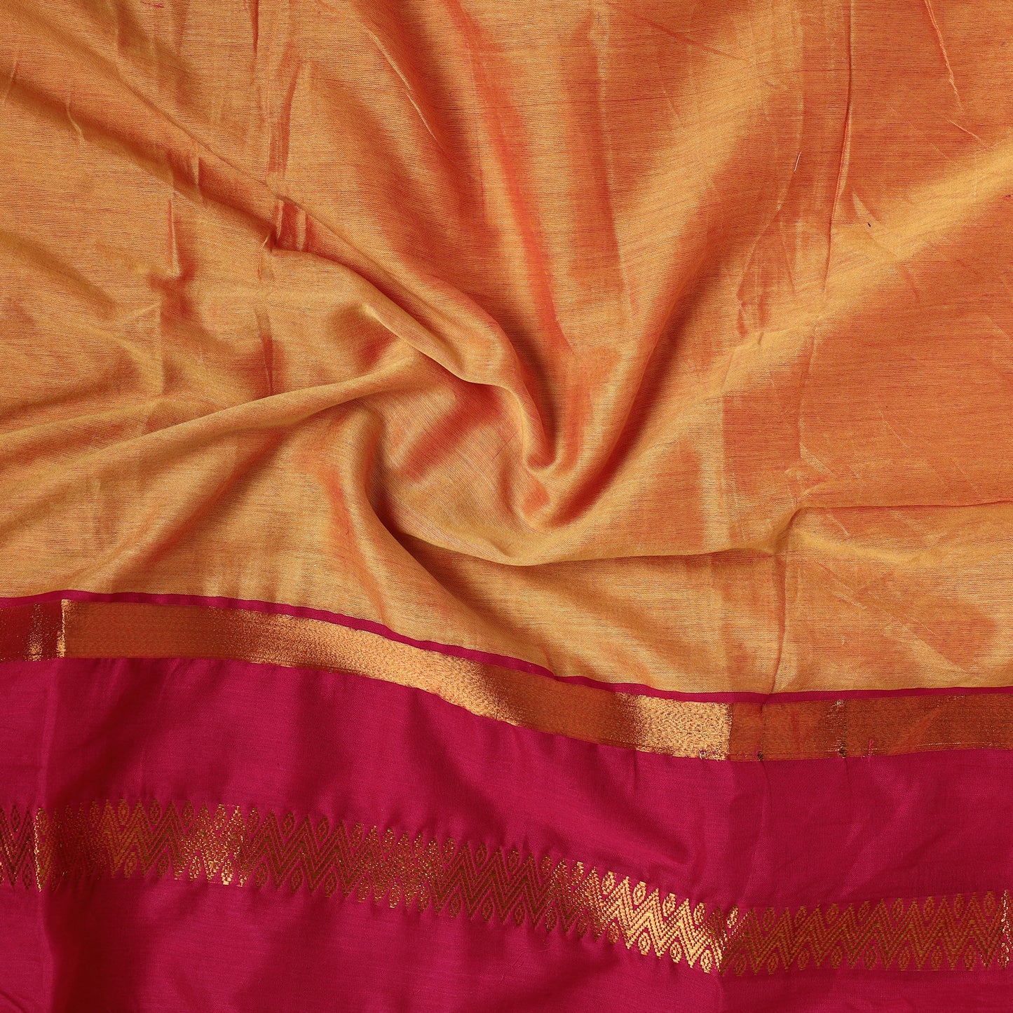 Brown - Kanchipuram Silk Cotton Precut Fabric