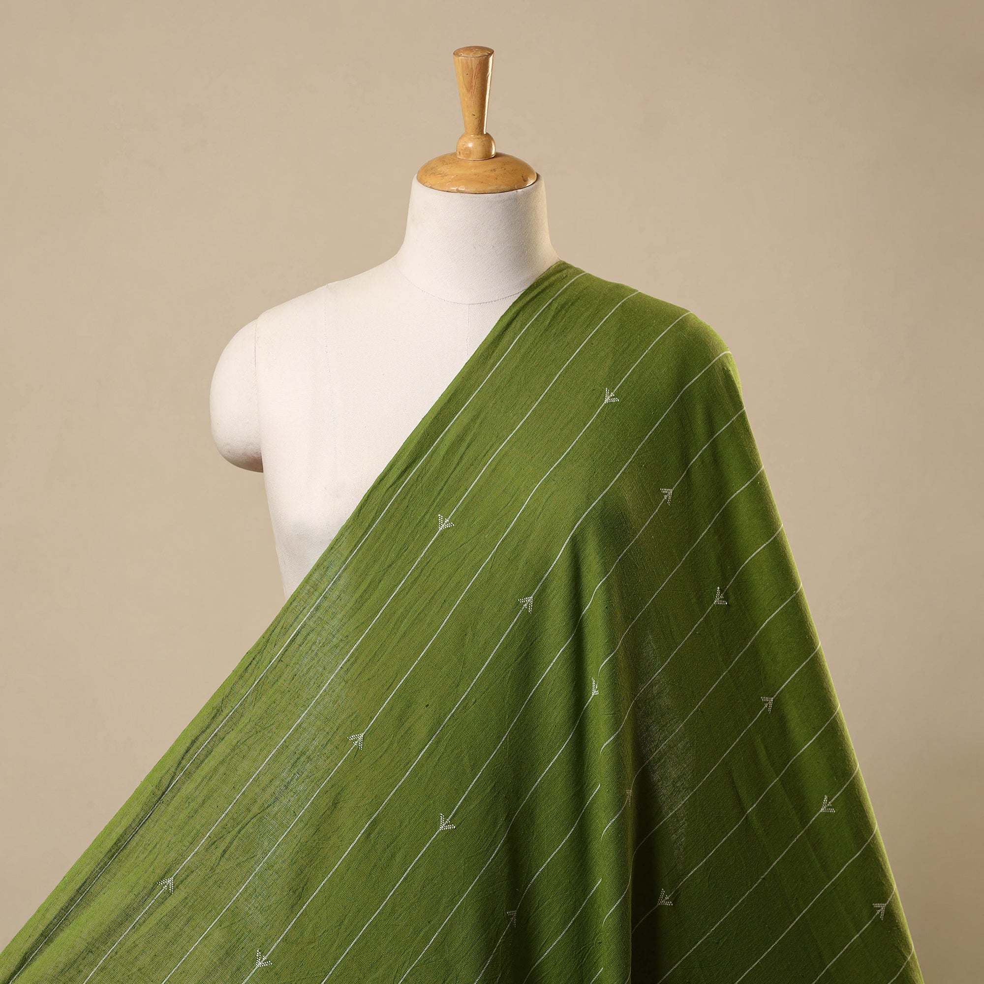 Green - Organic Kala Cotton Handloom Buti Long Kurta