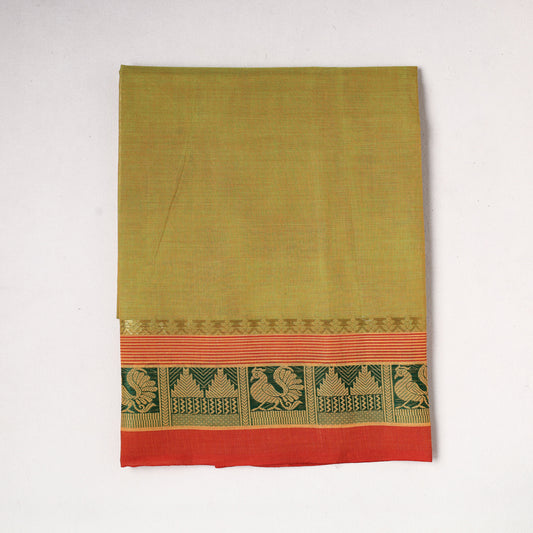 Green - Kanchipuram Silk Cotton Precut Fabric (2.4 Meter)