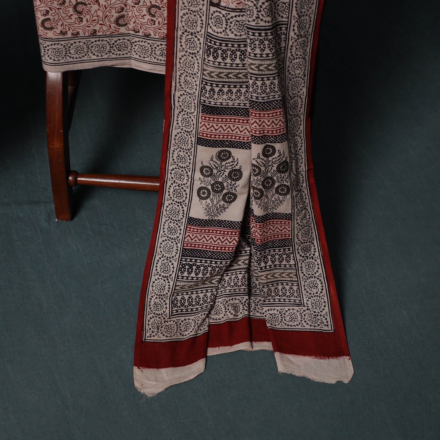 Bagh Hand Block Print Cotton 3pc Unstitched Dress Material Suit Set 12