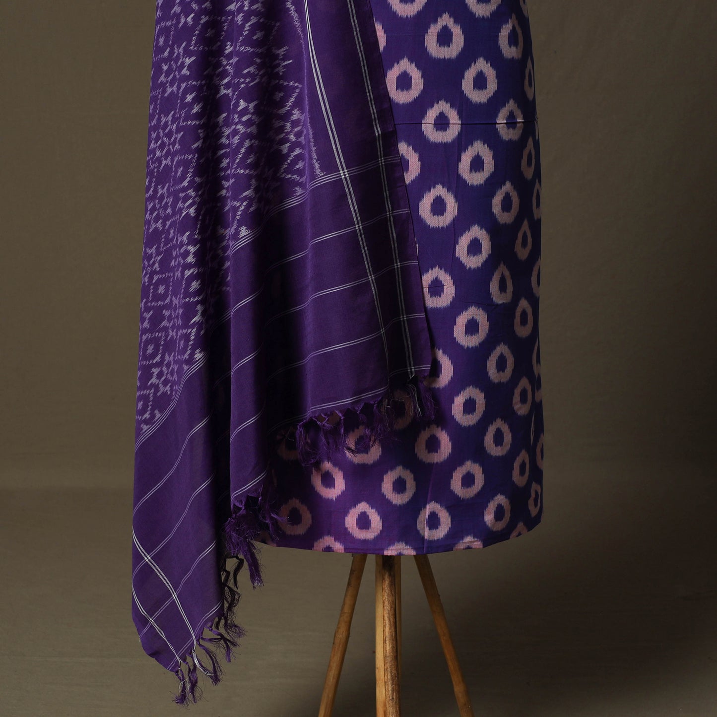 Handloom Cotton Pochampally Ikat 2pc Unstitched Dress Material Kurta Set 20