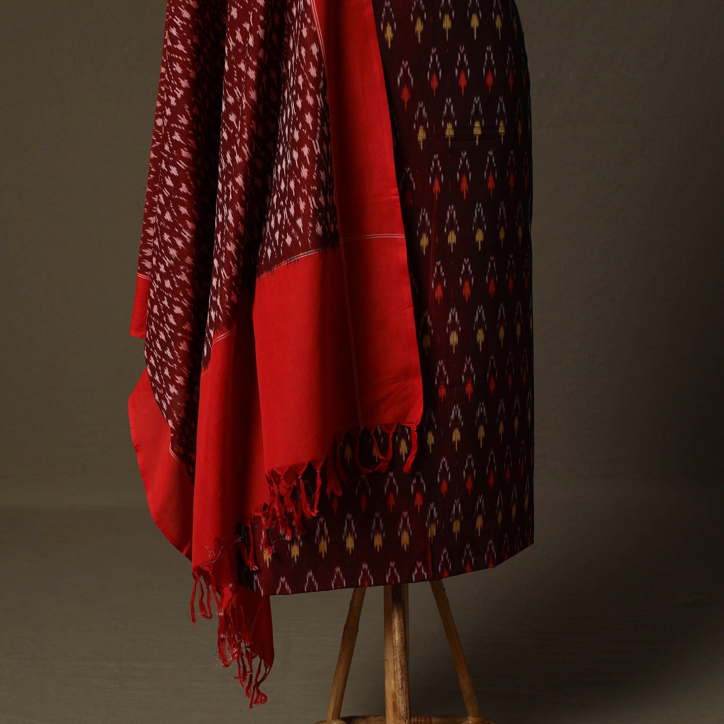 Handloom Cotton Pochampally Ikat 2pc Unstitched Dress Material Kurta Set 24