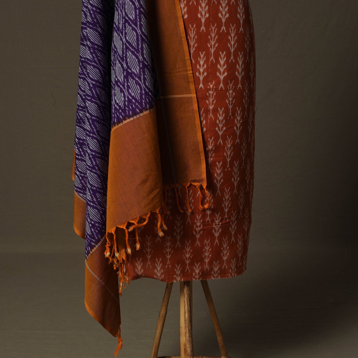 Handloom Cotton Pochampally Ikat 2pc Unstitched Dress Material Kurta Set 25
