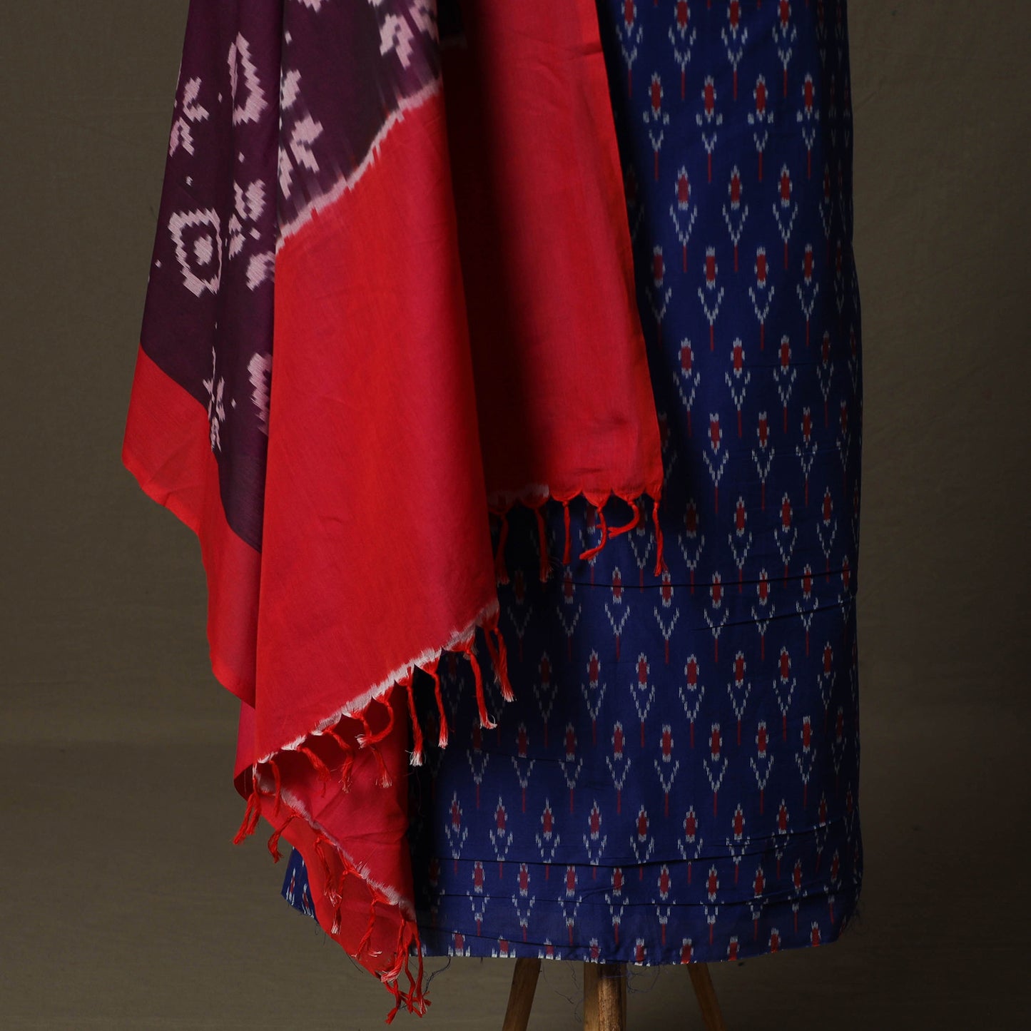 Handloom Cotton Pochampally Ikat 2pc Unstitched Dress Material Kurta Set 27