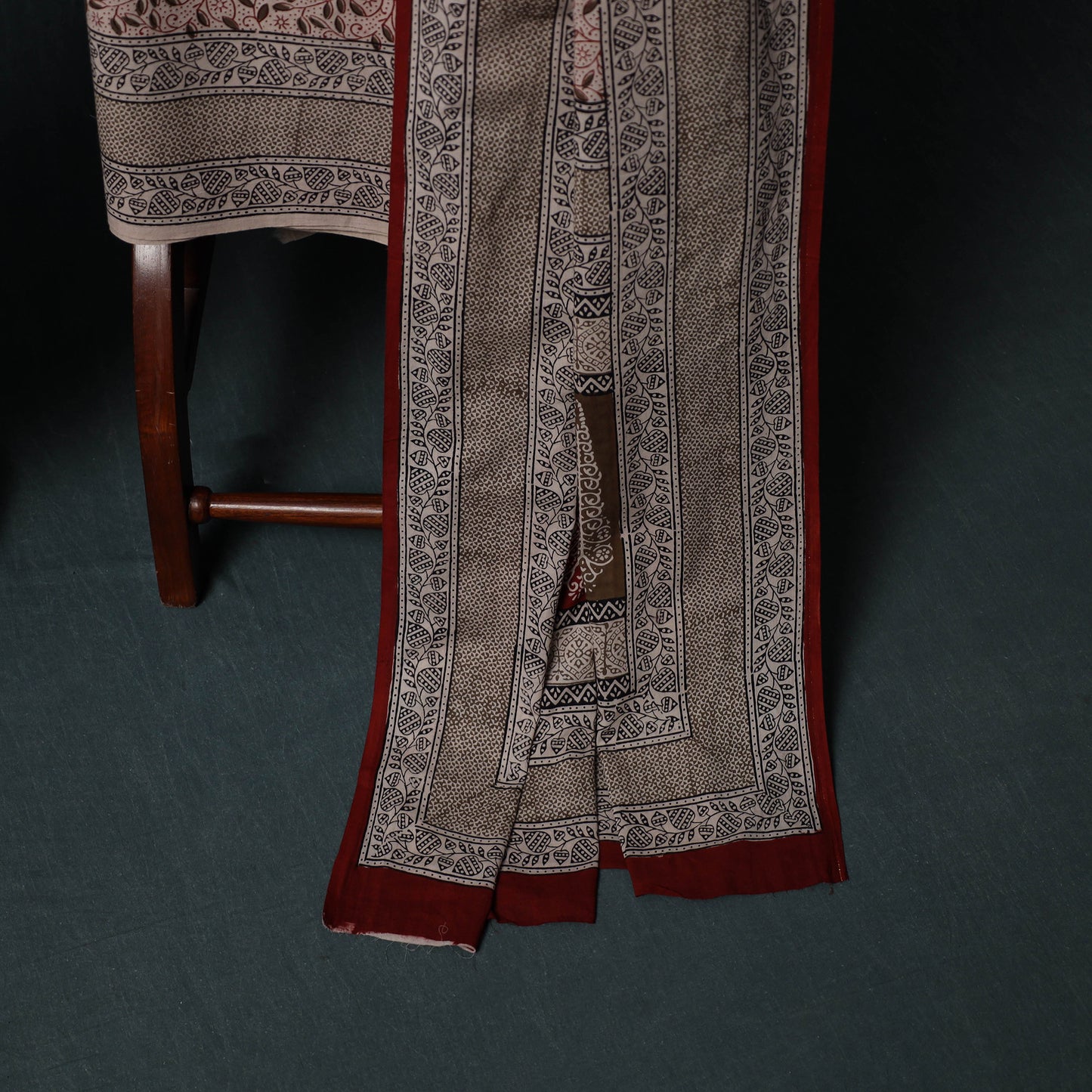 Bagh Hand Block Print Cotton 3pc Unstitched Dress Material Suit Set 26