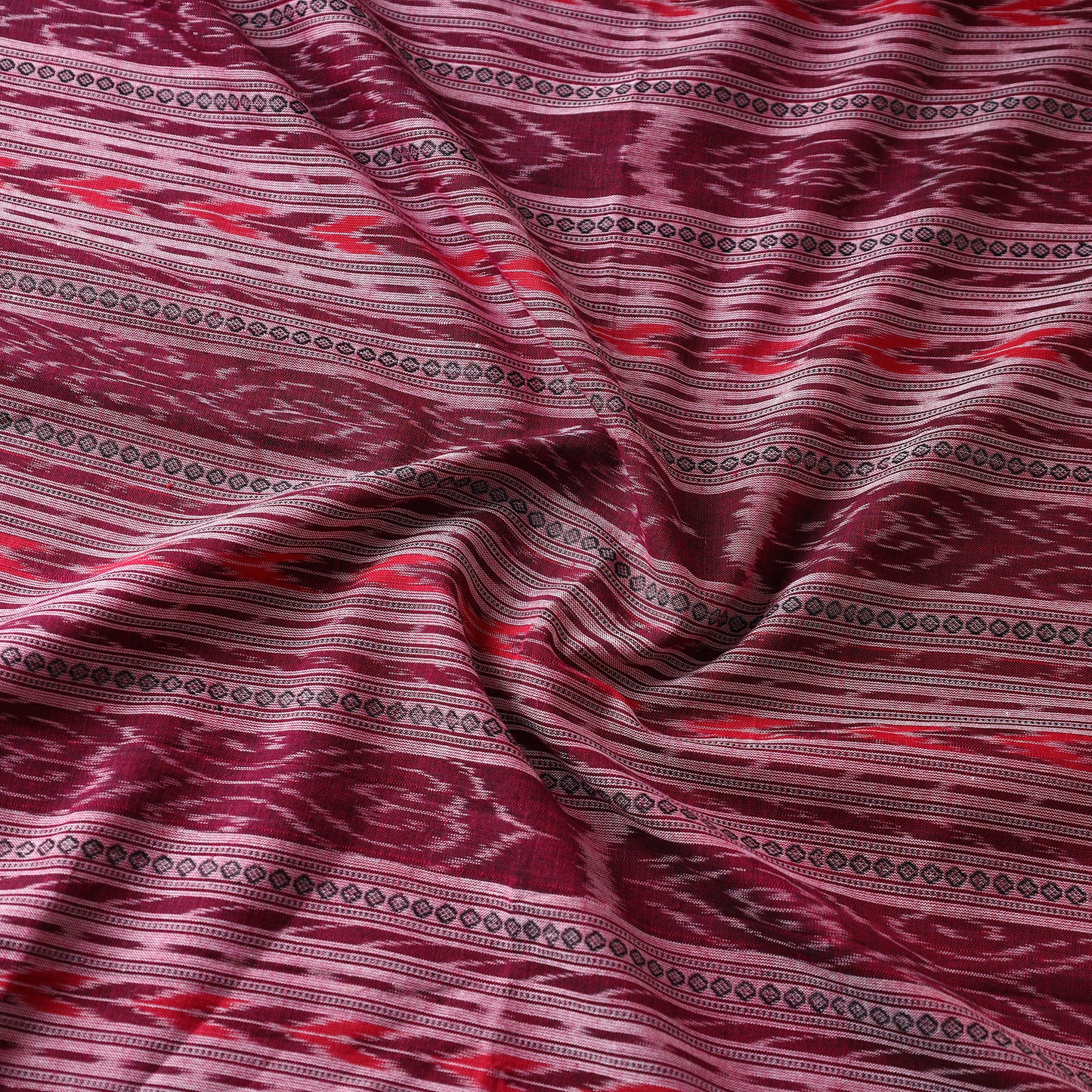 Purple - Sambalpuri Ikat Weaving Cotton Fabric