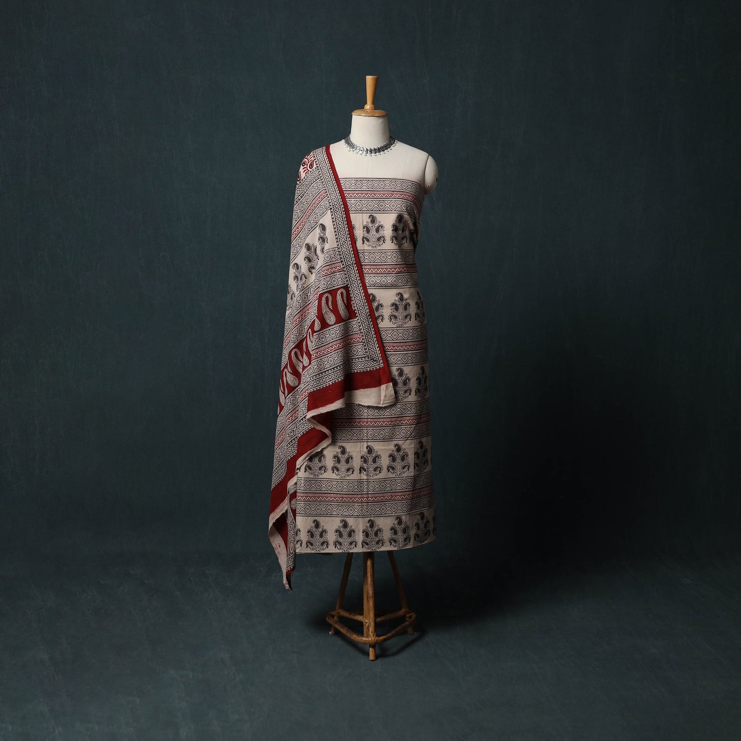 Bagh Hand Block Print Cotton 3pc Unstitched Dress Material Suit Set 38