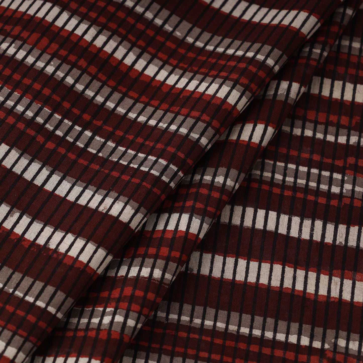 Cotton Maroon Bagru Block Print fabric