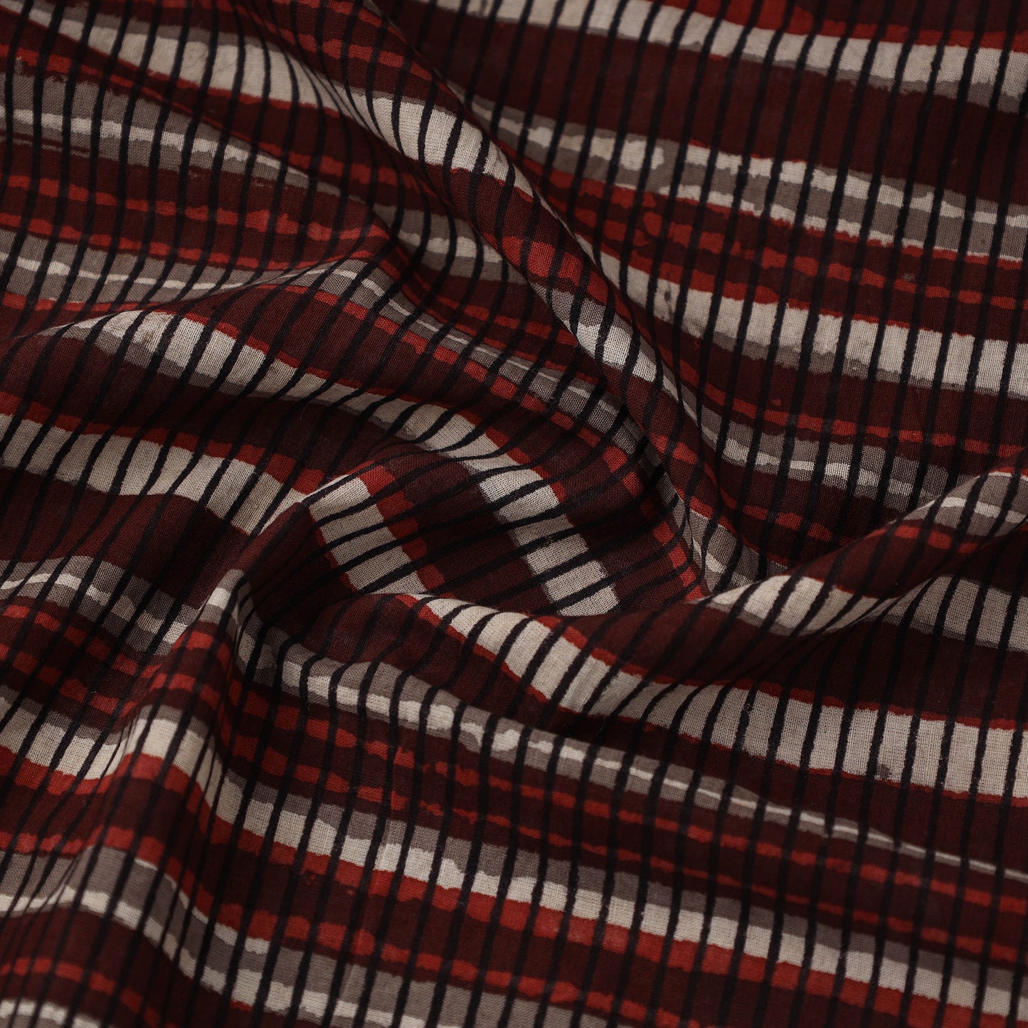 Cotton Maroon Bagru Block Print fabric