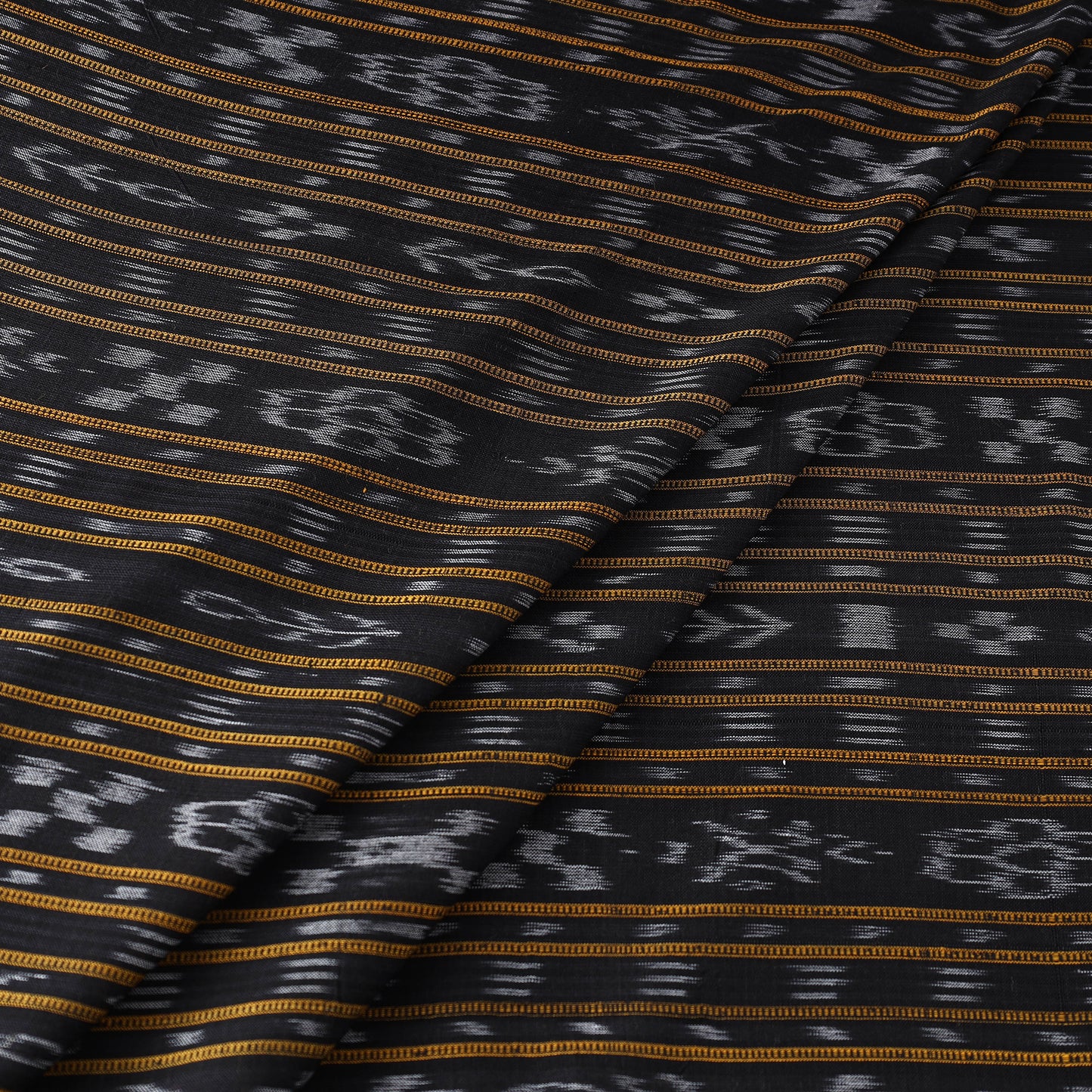 Black - Sambalpuri Ikat Weaving Cotton Fabric