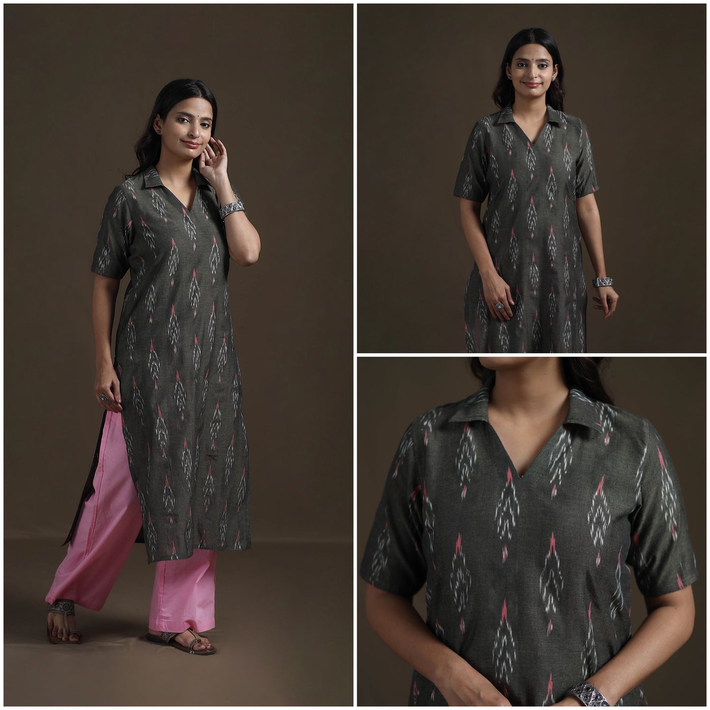Pochampally Ikat Cotton Straight Kurta for Women 11