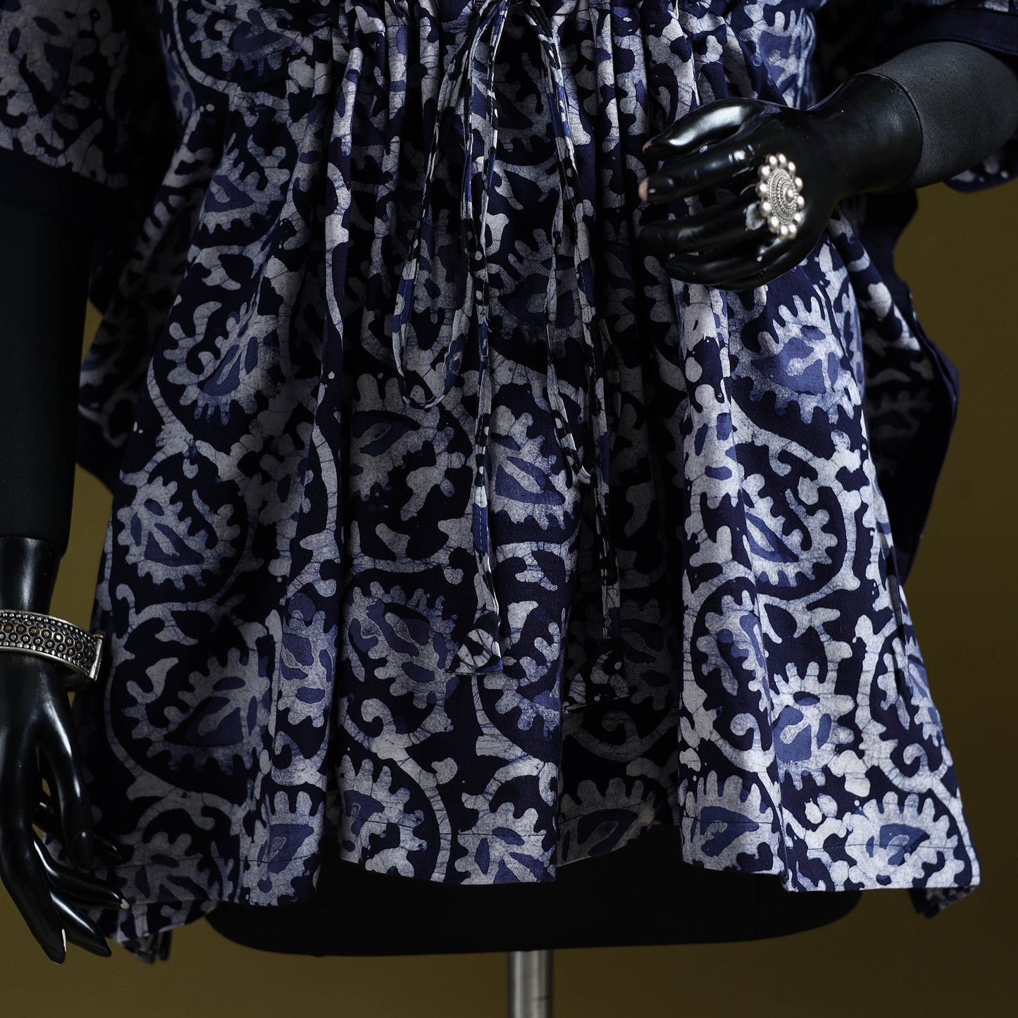 Hand batik cotton short kaftan 24 - handcrafted