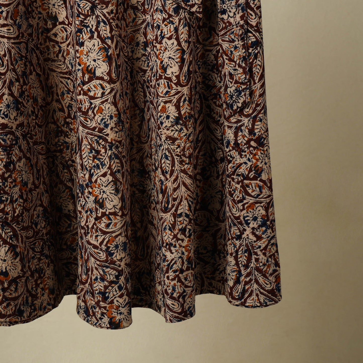 Maroon - kalamkari cotton wrap around skirt 57 - handcrafted