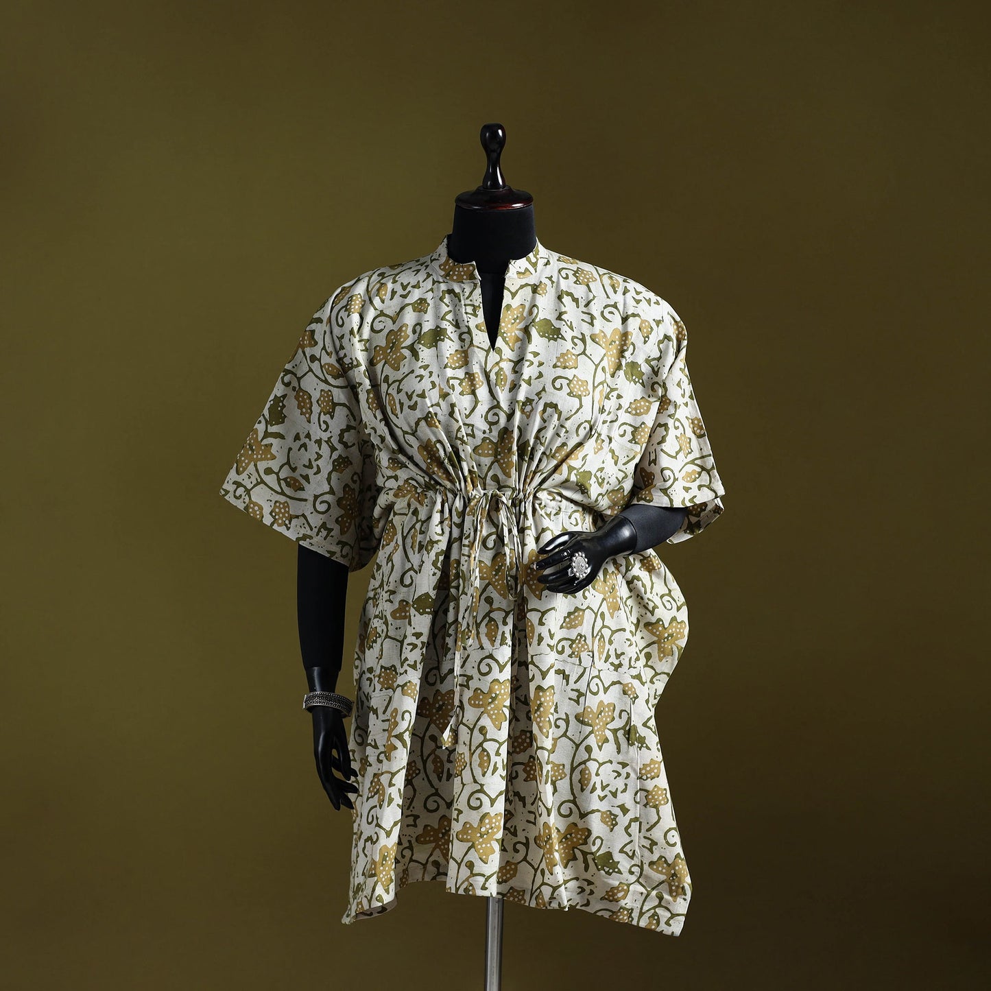 Hand batik cotton medium kaftan 27 - handcrafted