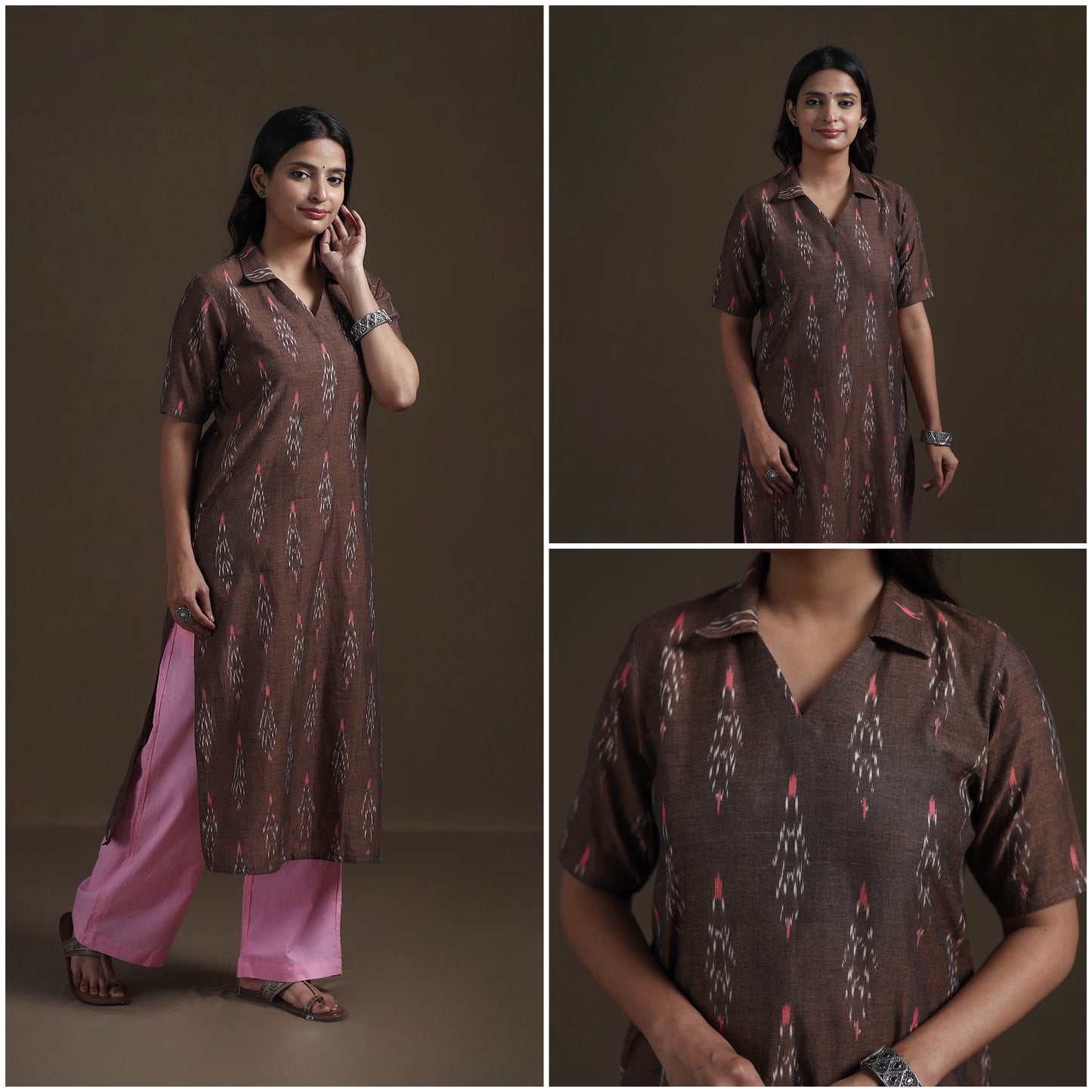 Pochampally Ikat Cotton Straight Kurta for Women 12