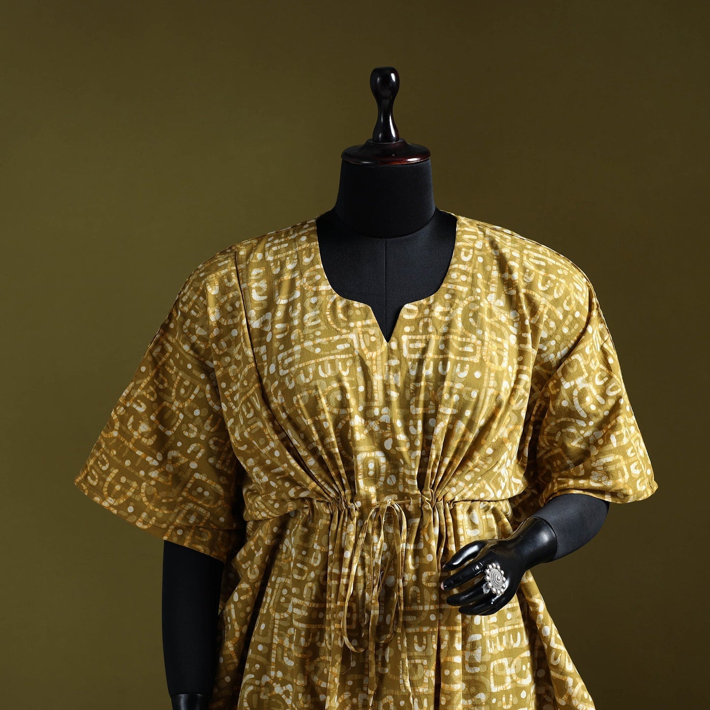 Hand batik cotton medium kaftan 31 - handcrafted