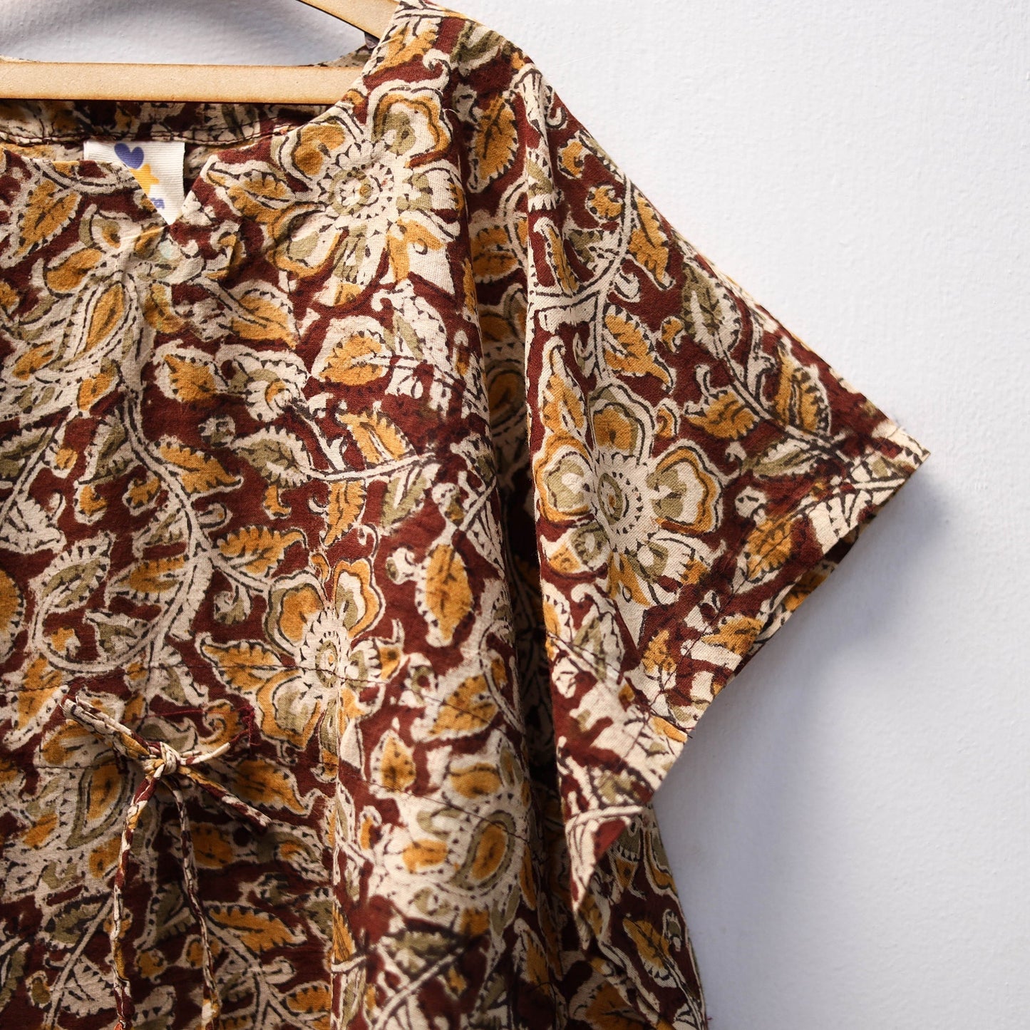 Brown - kalamkari cotton kids kaftan (3-4 years) 66