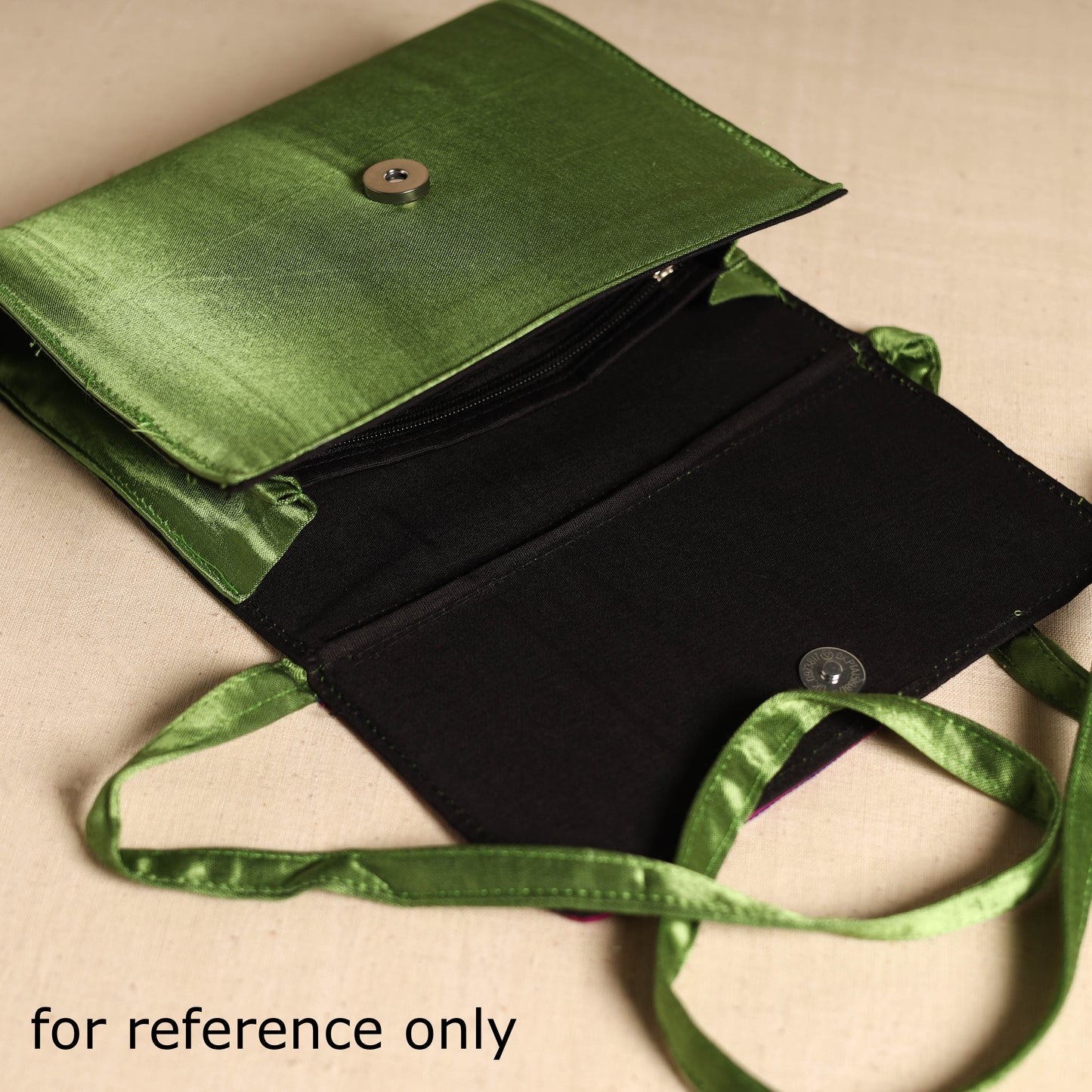 Traditional Kutch Mashru Silk Leather Flap Sling Bag 23